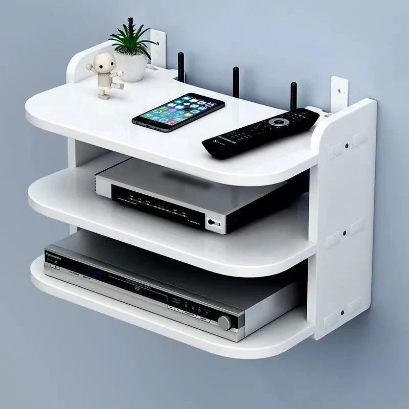 Wifi Storage Rack Bedroom Wall Wireless Perforation-Free Shelf Storage Box Hanging Wall Remote Control Shelf Set-Top Box Router