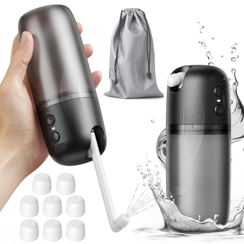 

Rechargeable Electric Portable Bidet 3 Pressure Modes 8 Replaceable Nozzles Handheld Bidet 250ml Tank High Pressure