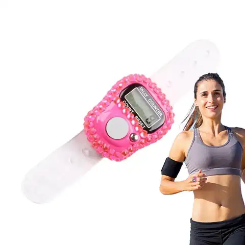 핑거 카운터 리모콘 LCD 디지털 디스플레이 핑거 카운터 재설정 가능한 랩 레코드 링 골퍼를 위한 수동 뜨개질 행 탈리 링