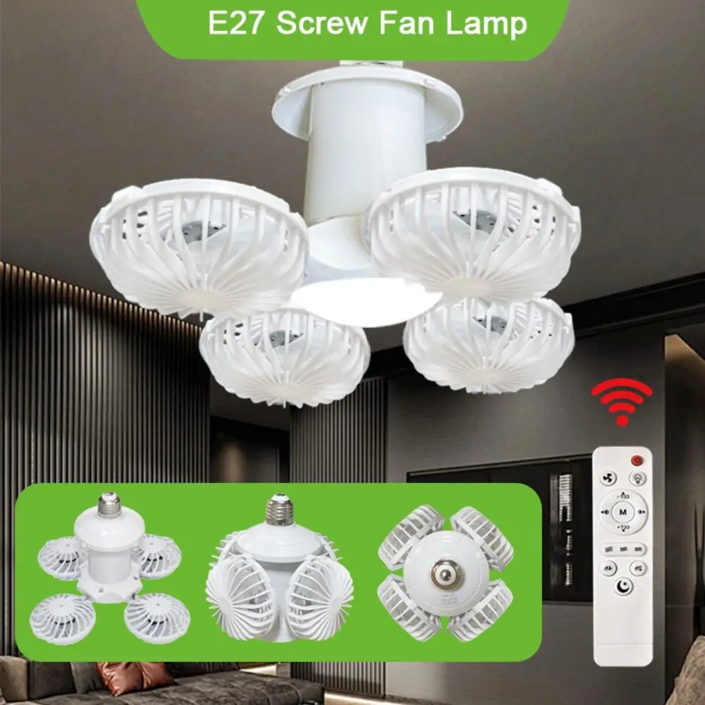 

2 in 1 LED Ceiling Fan Light Wind Speed Adjustable with Remote Control Electric Cordless Fan Eye Protection 3 Lighting Modes