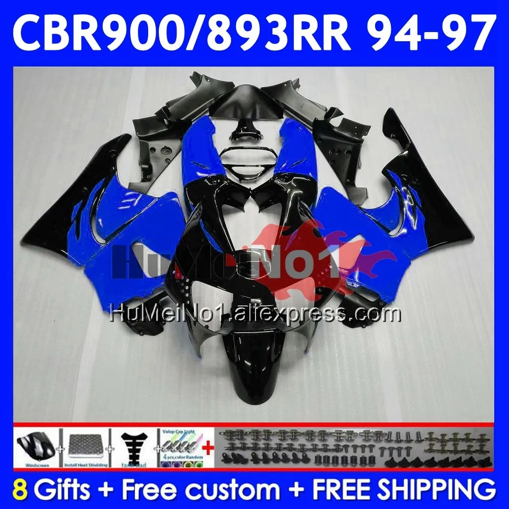 Body For HONDA CBR 893RR CBR 893 CBR900 CBR893 RR Blue black 55No.61 CBR900RR CBR893RR 94 95 96 97 1994 1995 1996 1997 Fairing