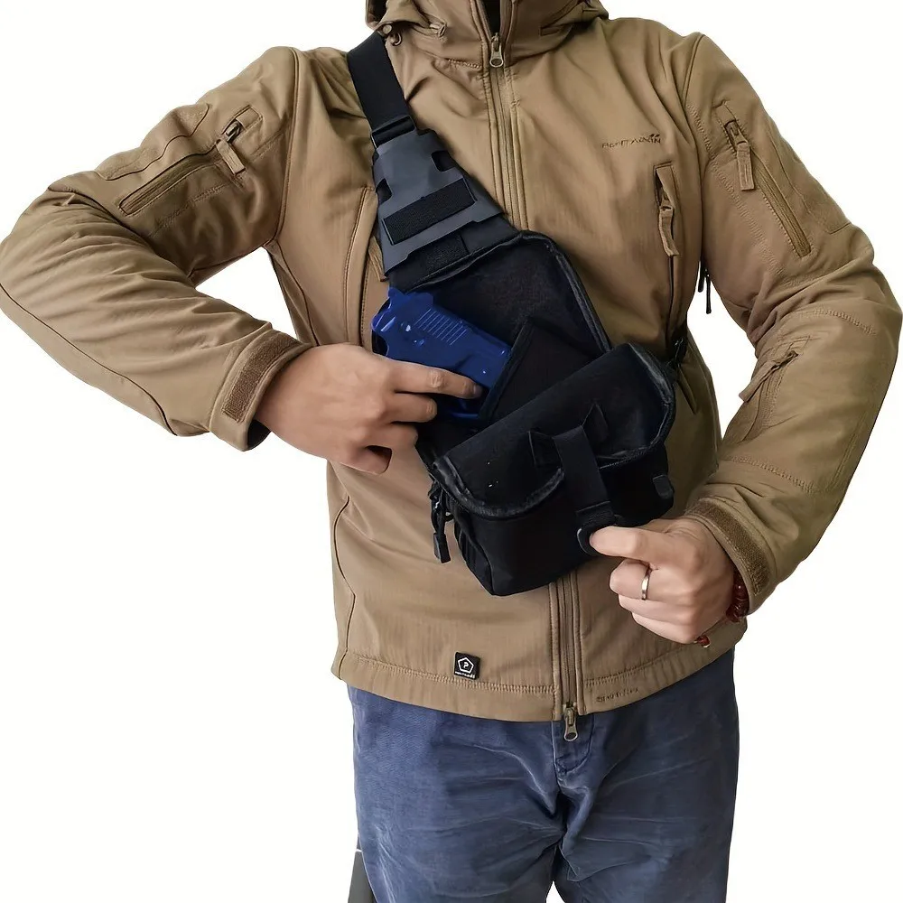 

Waterproof, lightweight men's chest bag, durable Oxford commuter simple single-shoulder bag, tactical crossbody bag