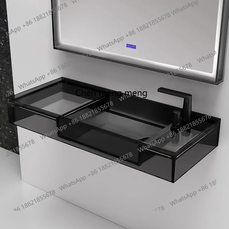 

X Transparent resin wall-mounted wash basin Wall-mounted face basin, small apartment