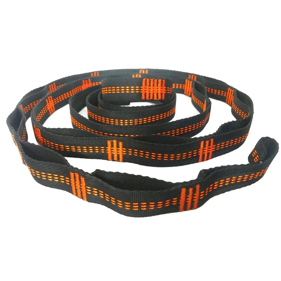 

Outdoor Hammock Tree Straps Tree Tie Rope High Load-Bearing Nylon Webbing Rock Climbing Flat Belt Cover Orange