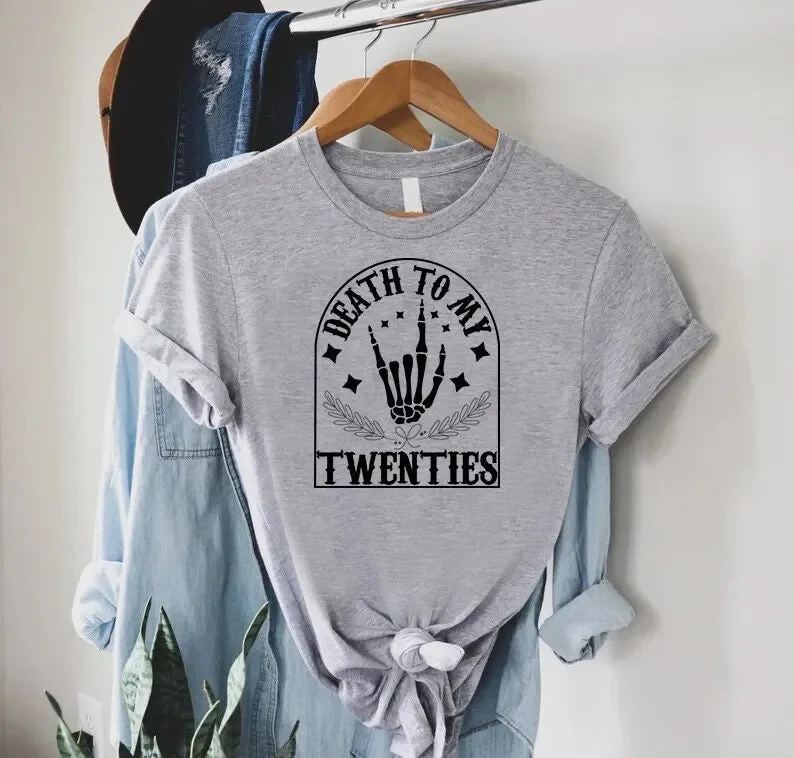 Goth Birthday T Shirt Death To My Twenties 30th Outfit Thirty Vintage Born in 1994 Funeral For Youth Hello 30