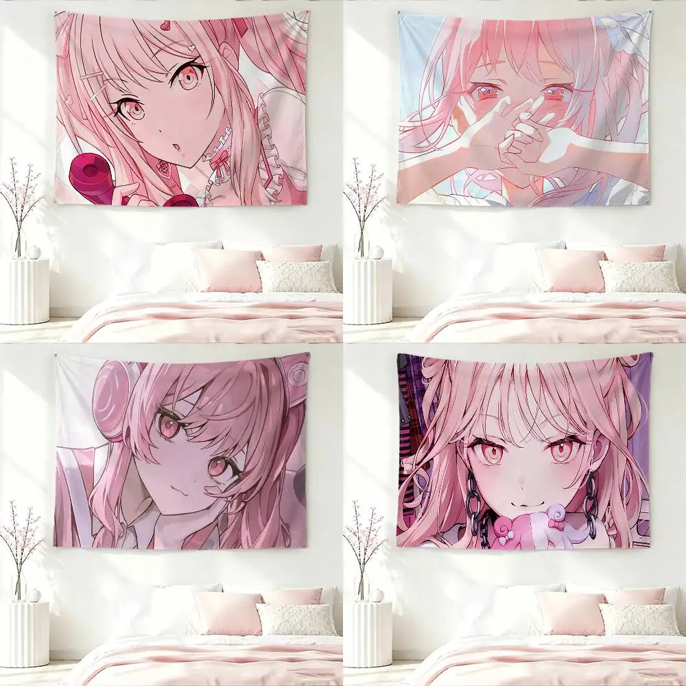 P-Project S-SEKAI Mizuki Akiyama Flags Wall Hanging Background Art Banner for Bedroom Home Outdoor Decor