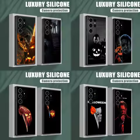 H-Halloween M-Michael Myers Phone Case For Samsung S25,S24,S23,S22,S21,S20,S10,Ultra,Plus,Lite,FE,Soft Silicone Black Cover