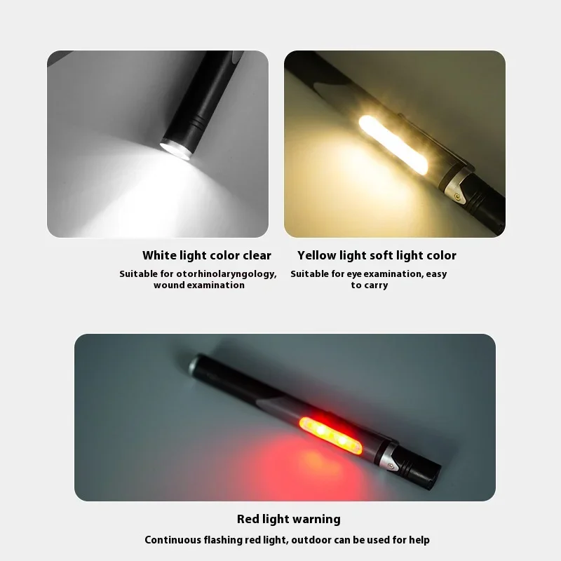 Pen Flashlight Multi-Light Led Pen Lamp Usb Rechargeable Pupil Portable Pen Lamp Yellow Light