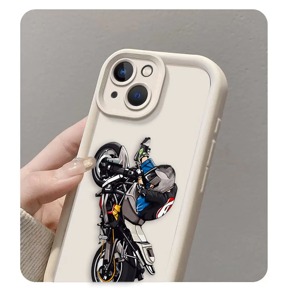 Funda deportiva de dibujos animados para motocicleta, funda de teléfono para Xiaomi 11 12T 13 13T 14 14T 15 LITE POCO F5 F7 X3 X4 X5 X6 X7 M6 M7 PRO