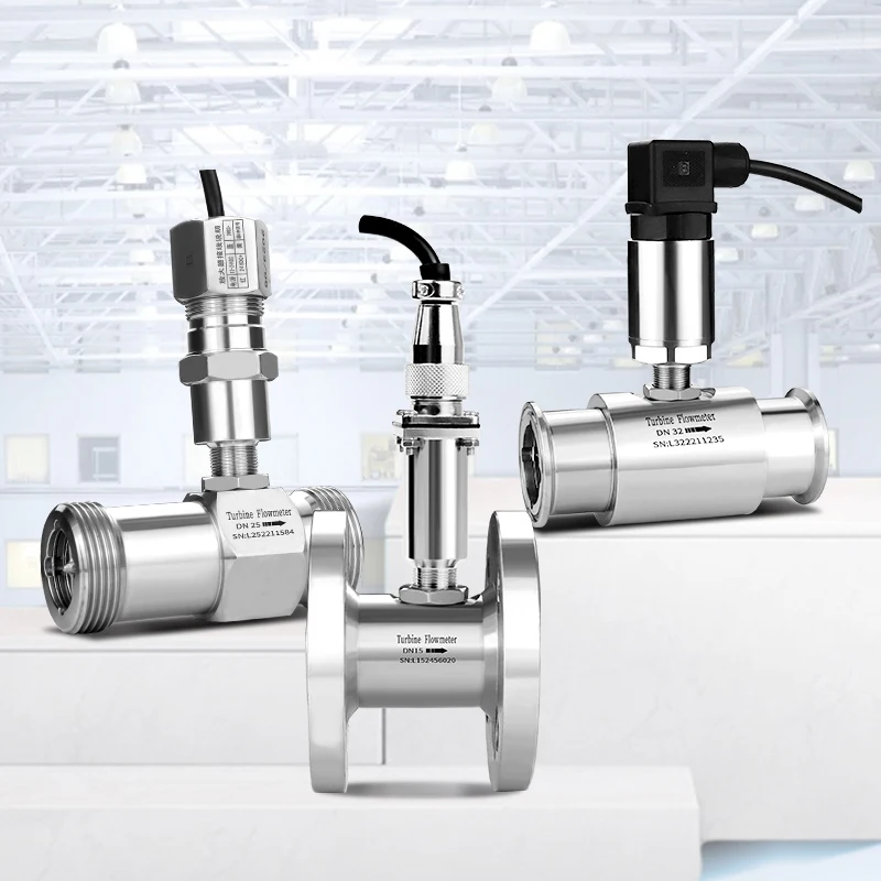 Pulse 4-20mA RS485 signal Turbine Flow Meter SS304 Material Medidor De Flujo De Liquido