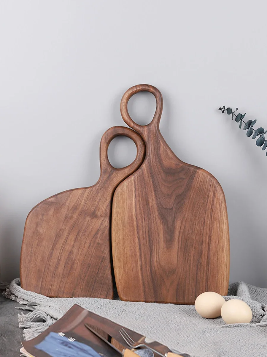 Japanese household black walnut whole wood chopping board small chopping board solid wood pizza steak fruit bread board tray