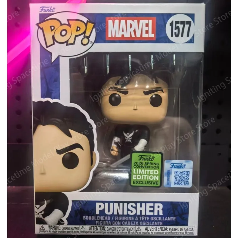Funko Pop Marvel Punisher # Figura Coleccionable de Vinilo Exclusiva de la Convenencia de Primavera 2026, 1577 con Espada, Decoración de Escritorio para Fans