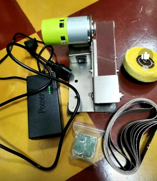 

​​15° Mini Belt Sander, 7-Speed Electric Belt Grinder with Compact Design for Knife Sharpening & Metal Polishing