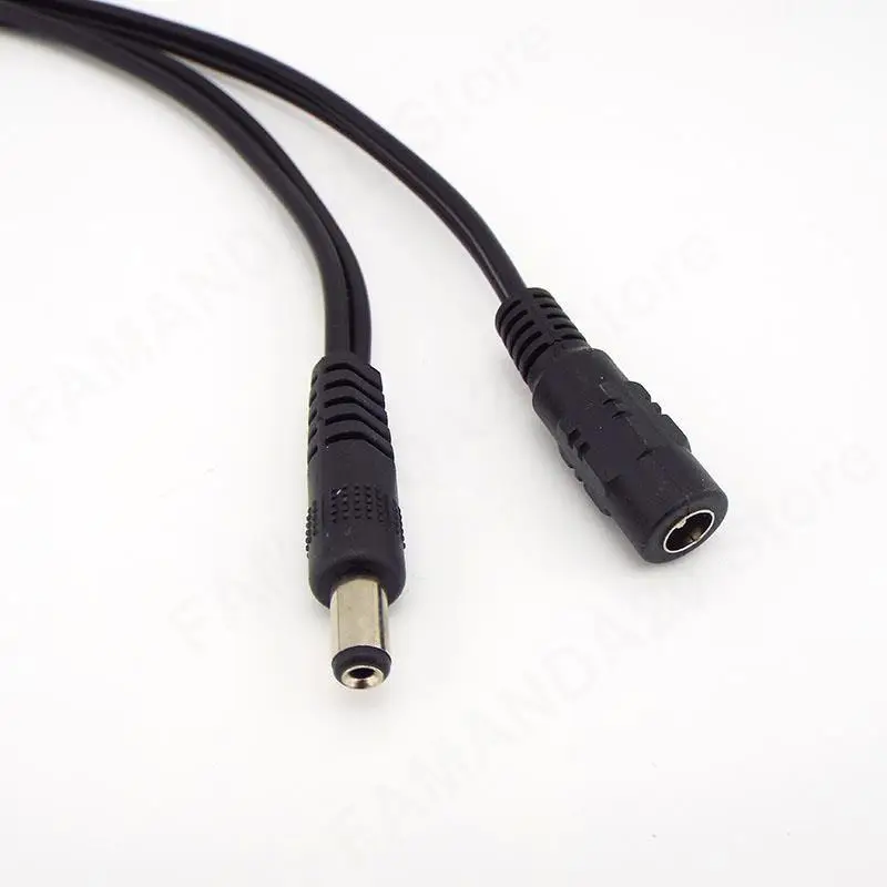 DC 1 Male to 2 Female 2 Male 2 Way Power Adapter Cable 5.5x2.1mm Splitter Connector Plug Extension for CCTV LED Strip Light M20