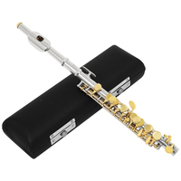 SLADE Piccolo Professional C Key Cupronickel Half-size Flute Silver Plated Body Gold Key Practice Performance With Parts