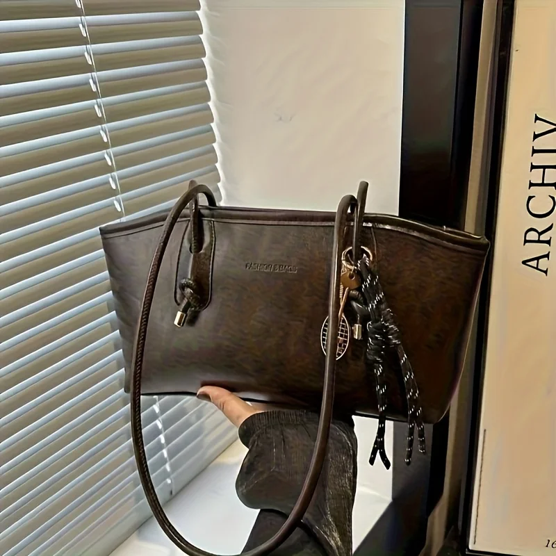 Chic Soft Leather Handbag Shoulder Bag, Black, White, Brown, Coffee, Convertible Tote Bags for Women, Work, Travel, Everyday Use
