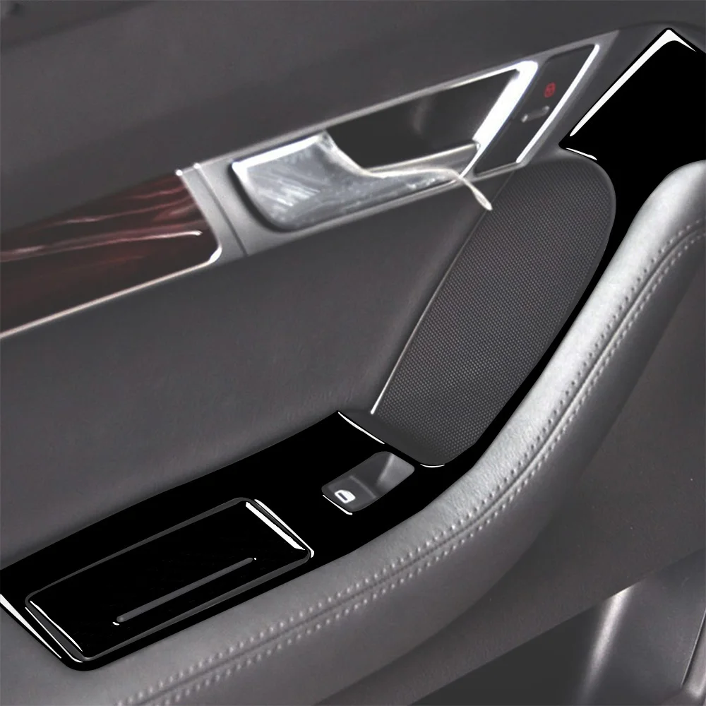 For Audi A6 S6 C6 2005-2011 Piano Black Instrument Navigation Radio CD Shift Lift Panel Car inside Trim Accessories Sticker