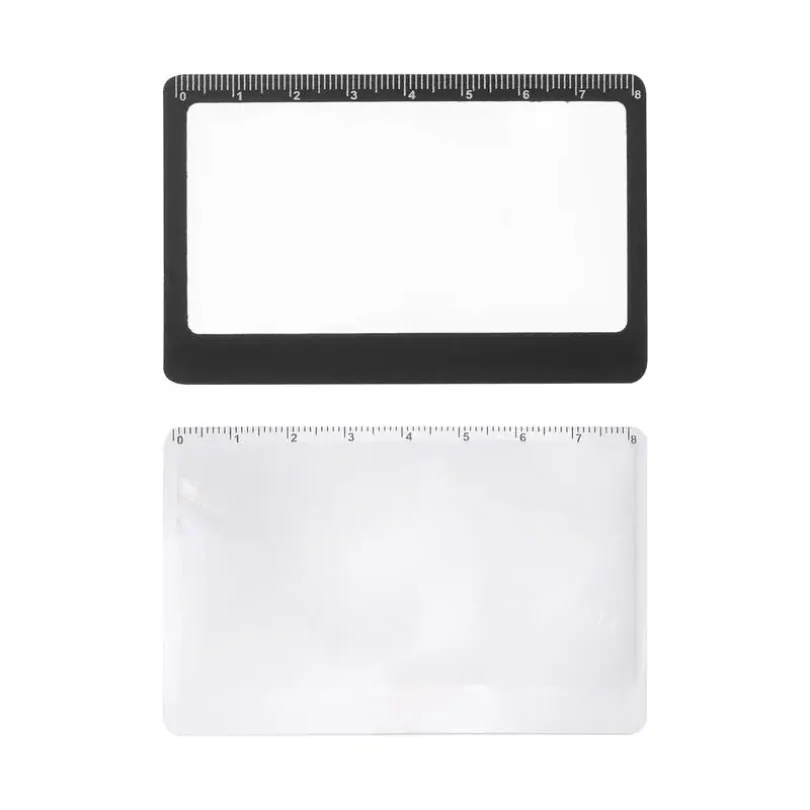 Wallet Magnifier Card 3X Mini Magnifying Glass Ruler Pocket Magnifying Glass for Reading Fire Starting Survival Tools Magnifying