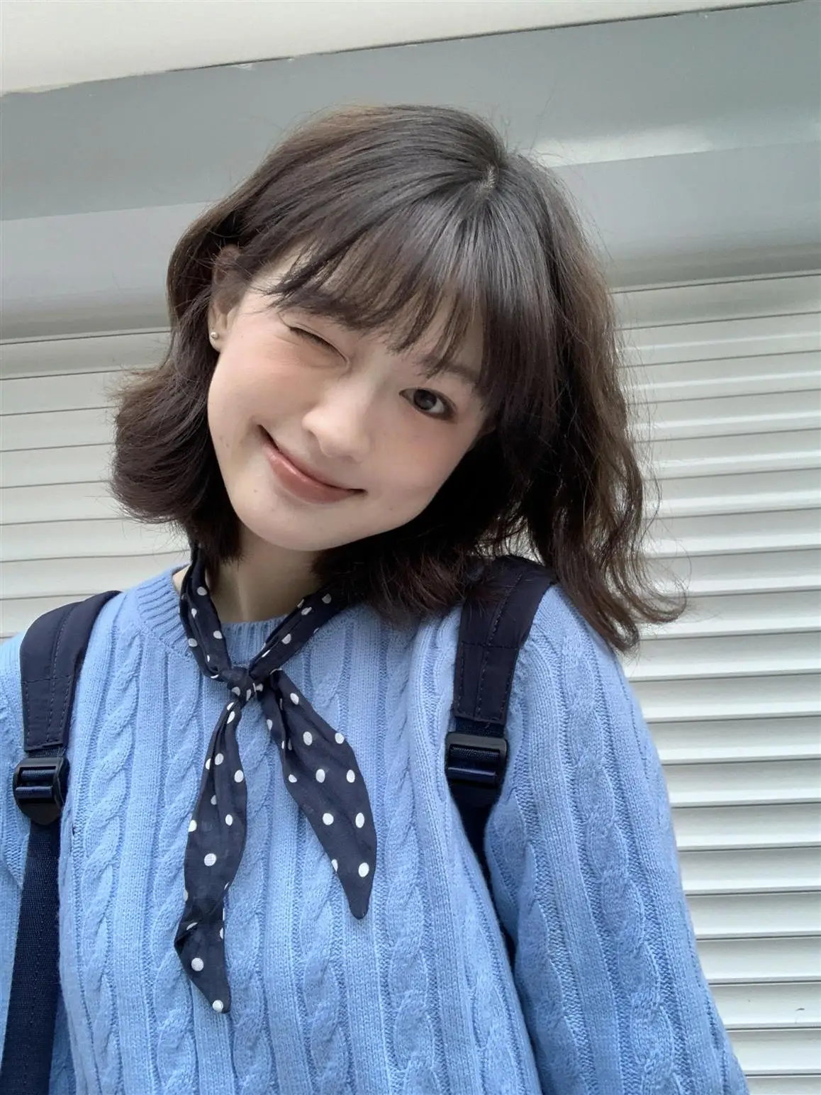 الكورية كلية Sle ريترو تويست الأزرق جولة Ne سترة المرأة الخريف الشتاء كسول تصميم عارضة أعلى محبوك طويل S...