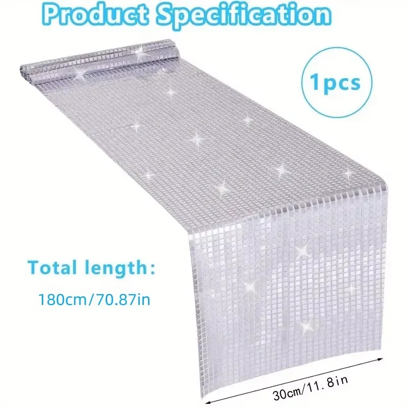 1PC 30x180cm 글리터 스팽글 디스코 테이블 러 - Table Runner Sequin 리뷰 및 가격