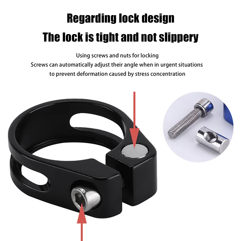 1PC 28.6/31.8/34.9MM Morsetto del tubo sella della bicicletta in lega di alluminio Clip del tubo sella a sgancio rapido Morsetto del reggisella della bici da strada Accessori bici