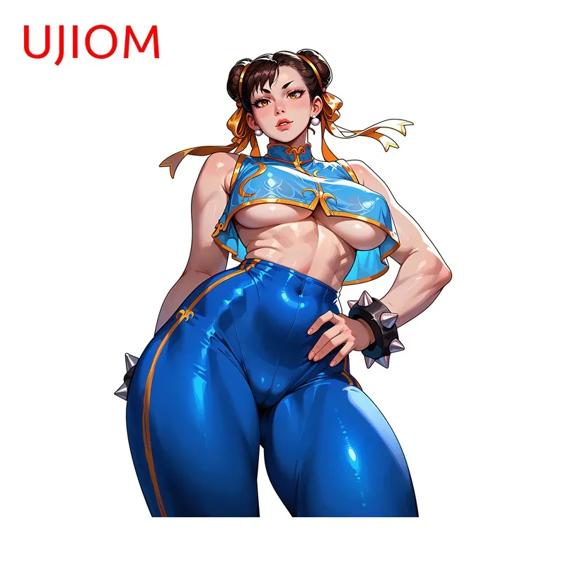 UJIOM Alluring Chunli Big Breasts Wall Sticker Personality Artistic Attractive High Quality Decal Suitable For Smooth Surfaces