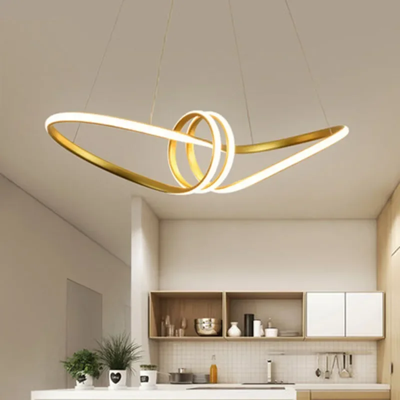 

Modern LED Pendant Lights For Living Room Gold Bar Table Dining Room Bedroom Hotel Chandelier Indoor Decoration Lighting Fixture