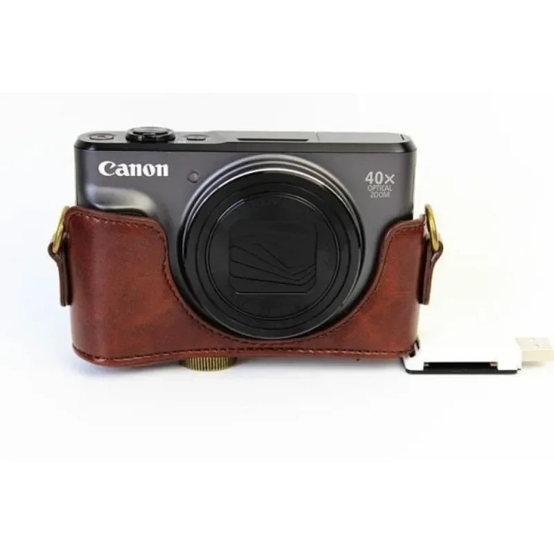 For Canon PowerShot SX740 HS SX730 SX720 Camera Retro PU Leather Case Shoulder Bag Shoot Camera Protective Cover SX740 SX730HS