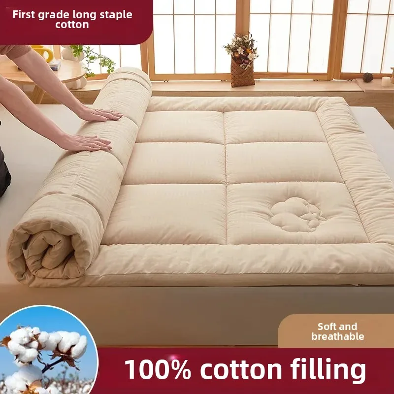 

2024 New 100% Xinjiang Cotton Cotton Bed Mat Household Four Seasons Upholstered Bed Mat Tatami Bed Mat