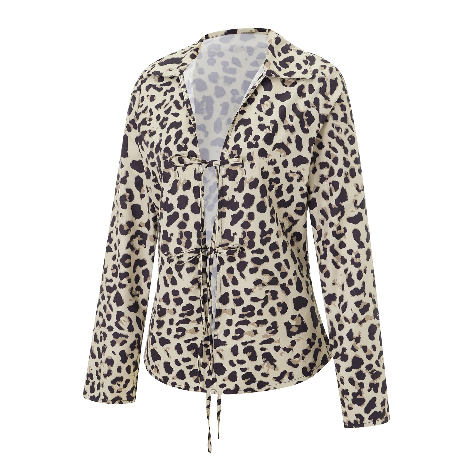 Camisas de leopardo para mujer, blusa informal de manga larga a la moda, Tops elegantes Harajuku Vintage para primavera y otoño para uso diario informal