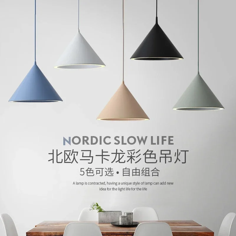 Nordic Pendant Light Restaurant Bar Table LED Lamp for Bedroom Living Room Chandelier Makaron Lamps Dining Room Hanging Lighting