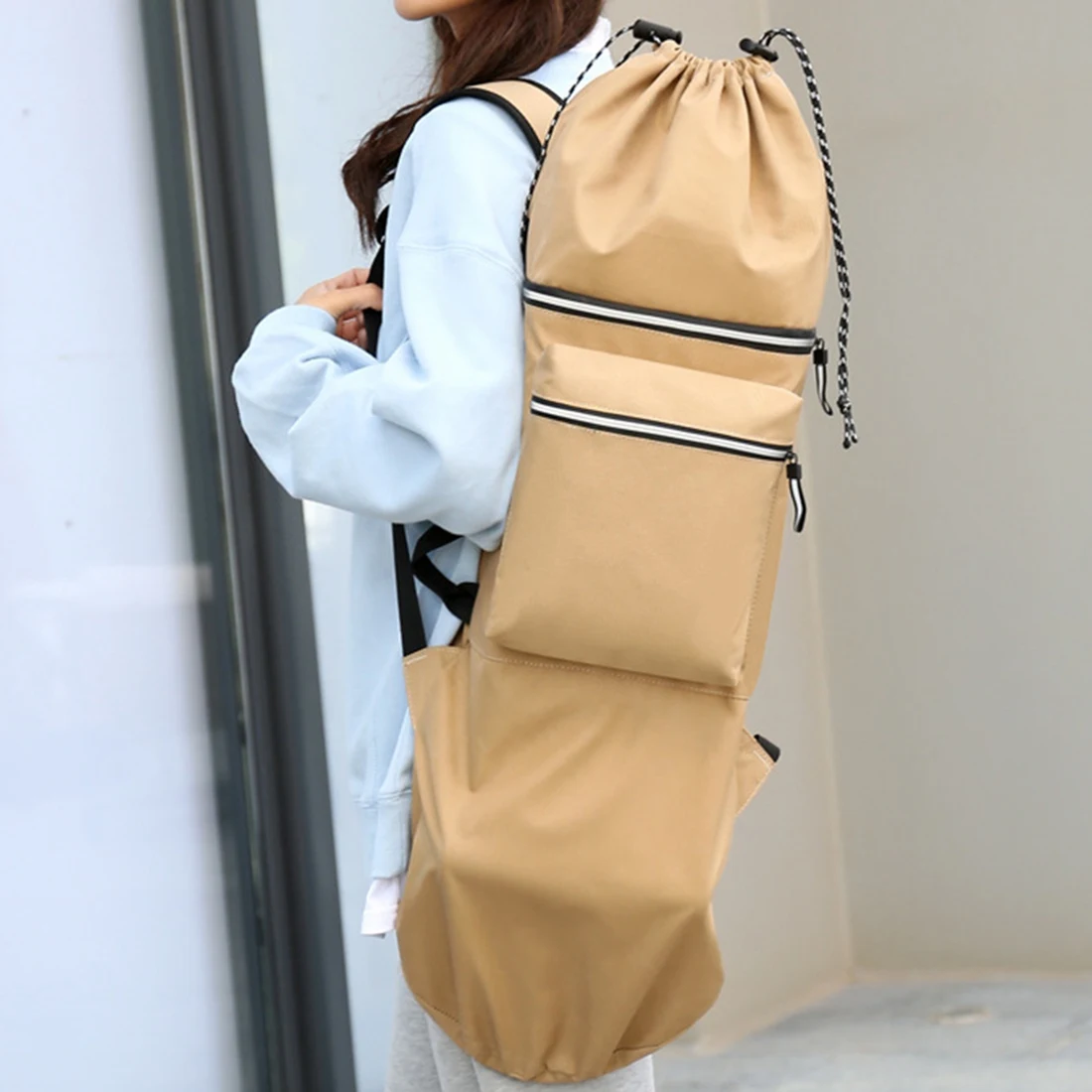 Double Rocker Skateboard Rucksack Land Surf board Tasche Longboard Tasche Skateboard Trage tasche Zubehör Khaki s