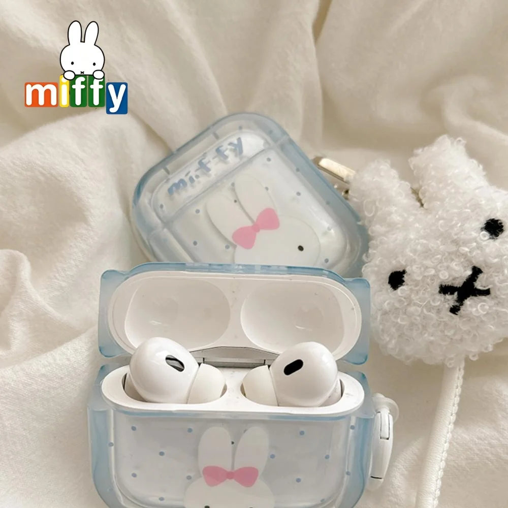 Cute Cartoon Polka Dot Miffy Rabbit Is Suitable for Airpods4 3 2 1St Generation and Airpods Pro2 1St Generation Headphone Cases