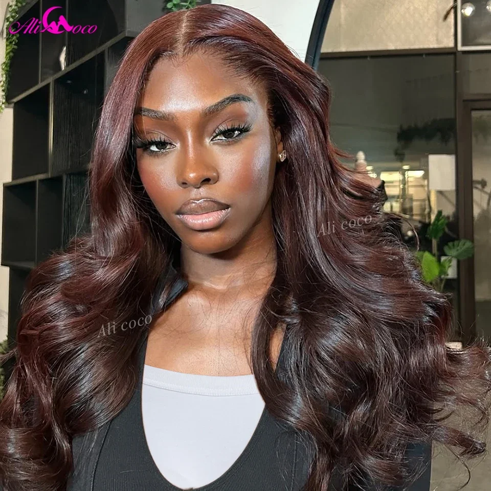 

Body Wave 13x6 Chocolate Brown Transparent Lace Front Wigs Human Hair Brazilian 13x4 Human Hair Wigs For Women 180 Density