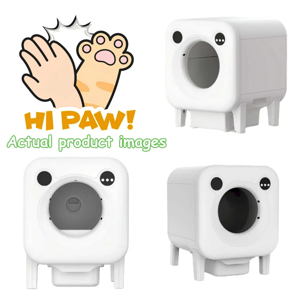 Factory Smart Cat Toilet 68L Large Space APP Remote Control One Click Poop Removal Automatic Self Cleaning Box for Cats