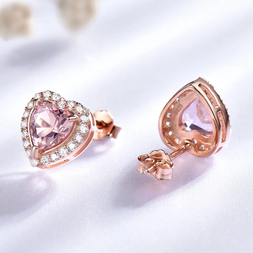 

Pink Earrings Plated Rose Gold 925 Sterling Silver Stud Earring for Women Engagement Birthday New 2025