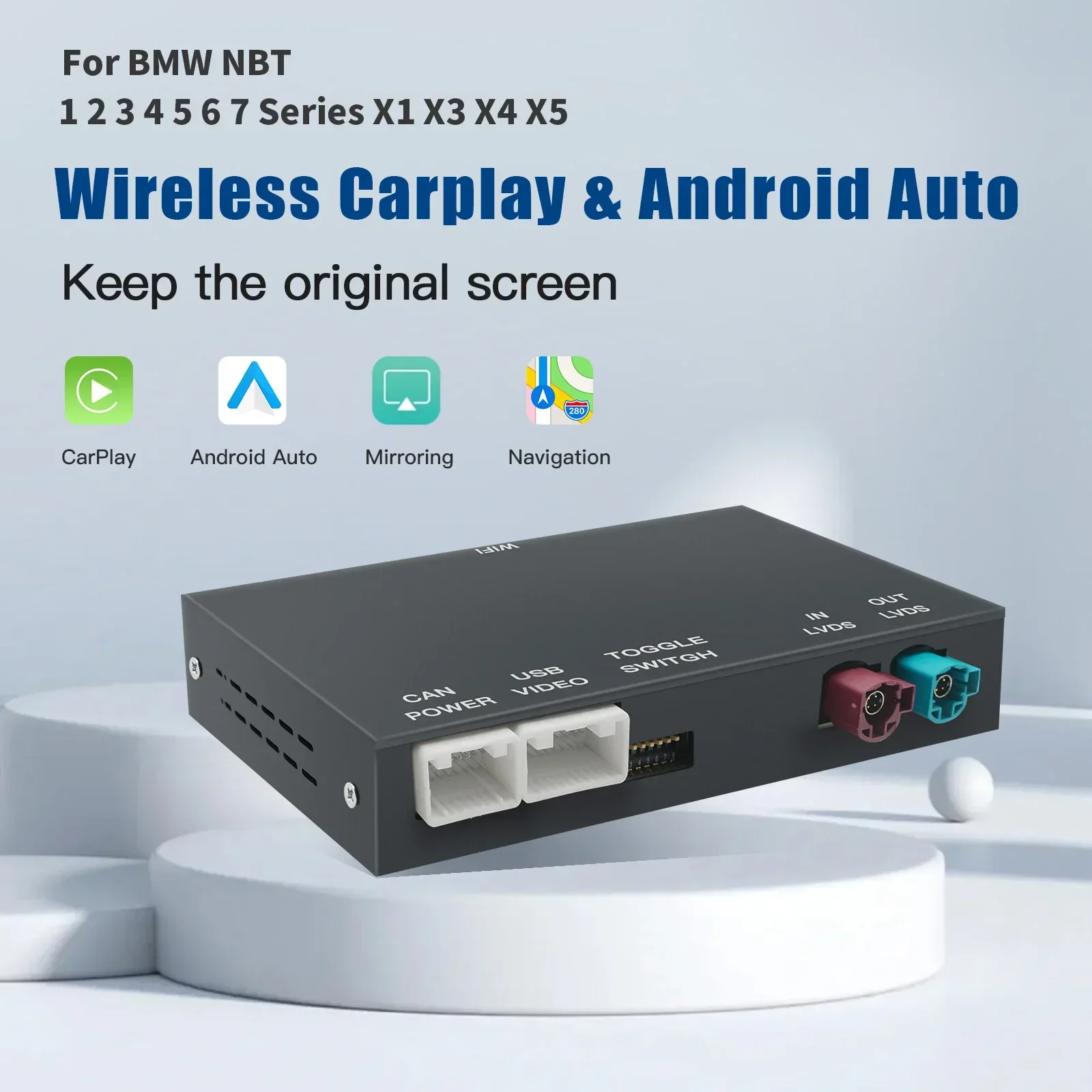 

Wireless CarPlay Android For BMW NBT CIC System 1 2 3 4 5 Series X1 X3 X4 X5 F20 F21 F30 F31 F34 F10 F48 F25 F26 F15 F60 F10 E84