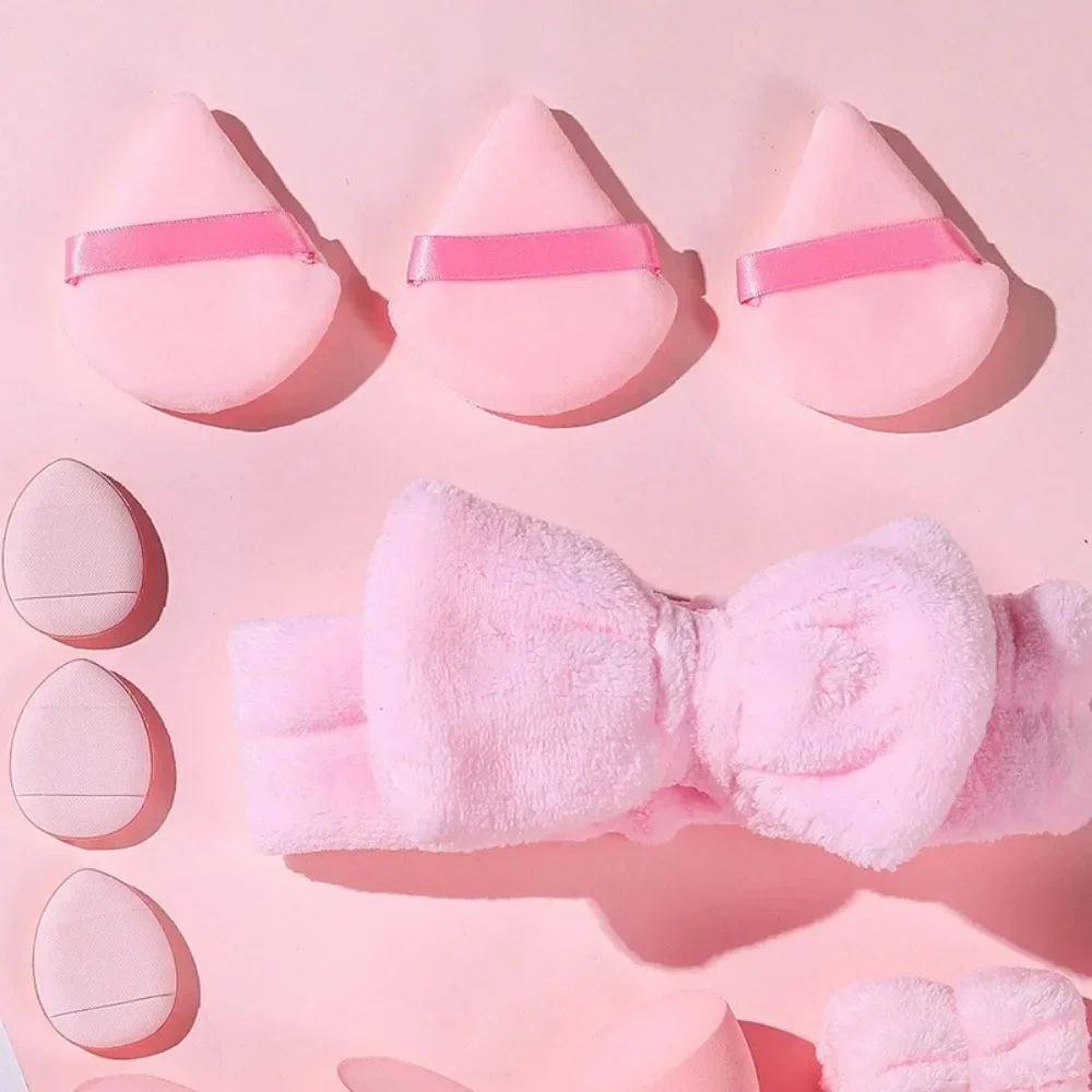 12/14Pcs Makeup Sponge Blender Beauty Egg Cosmetic Puff Foundation Sponges Puff Wash Face Headband Wristband Make Up Accessories