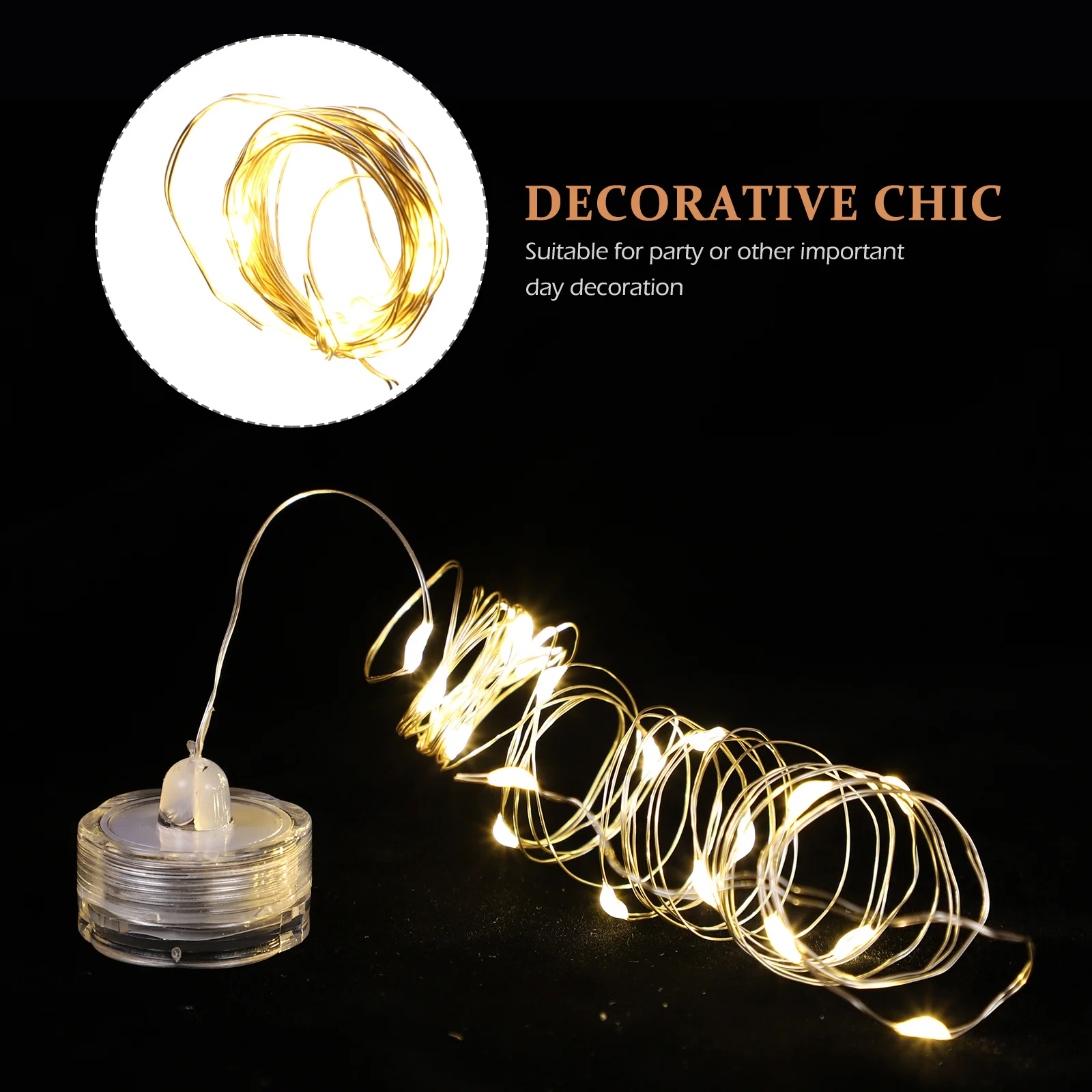 

6Pcs Waterproof Submersible String Lights 2m 20 LED Copper Wire Button Plum Blossom Lamp for Wedding Party Decoration
