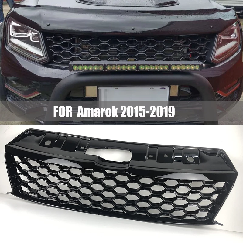 

VEHICLE GRILL PARTS FRONT MESH MASK COVER ABS GRILLS GRILLE FIT FOR VW amarok v6 2015 2016 2017 2018 2019