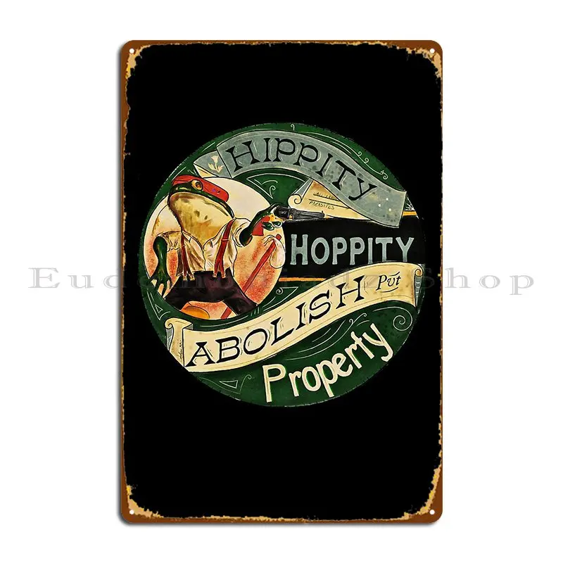 Abolish Property Anarchist Frog Classic Metal Plaque Living Room Club Iron Bar Printing Tin Sign Poster