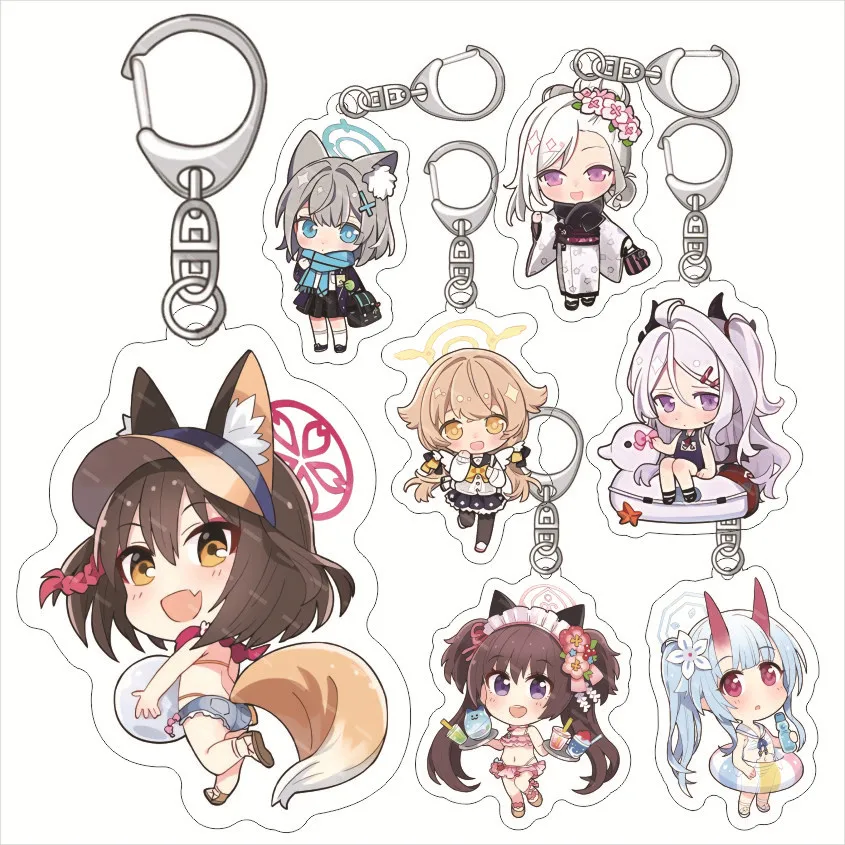 

Blue Archive Game Peripherals Cute keychain Phone Pendant Charms Aris Aru Shiroko Midori Hifumi Hina Hoshino