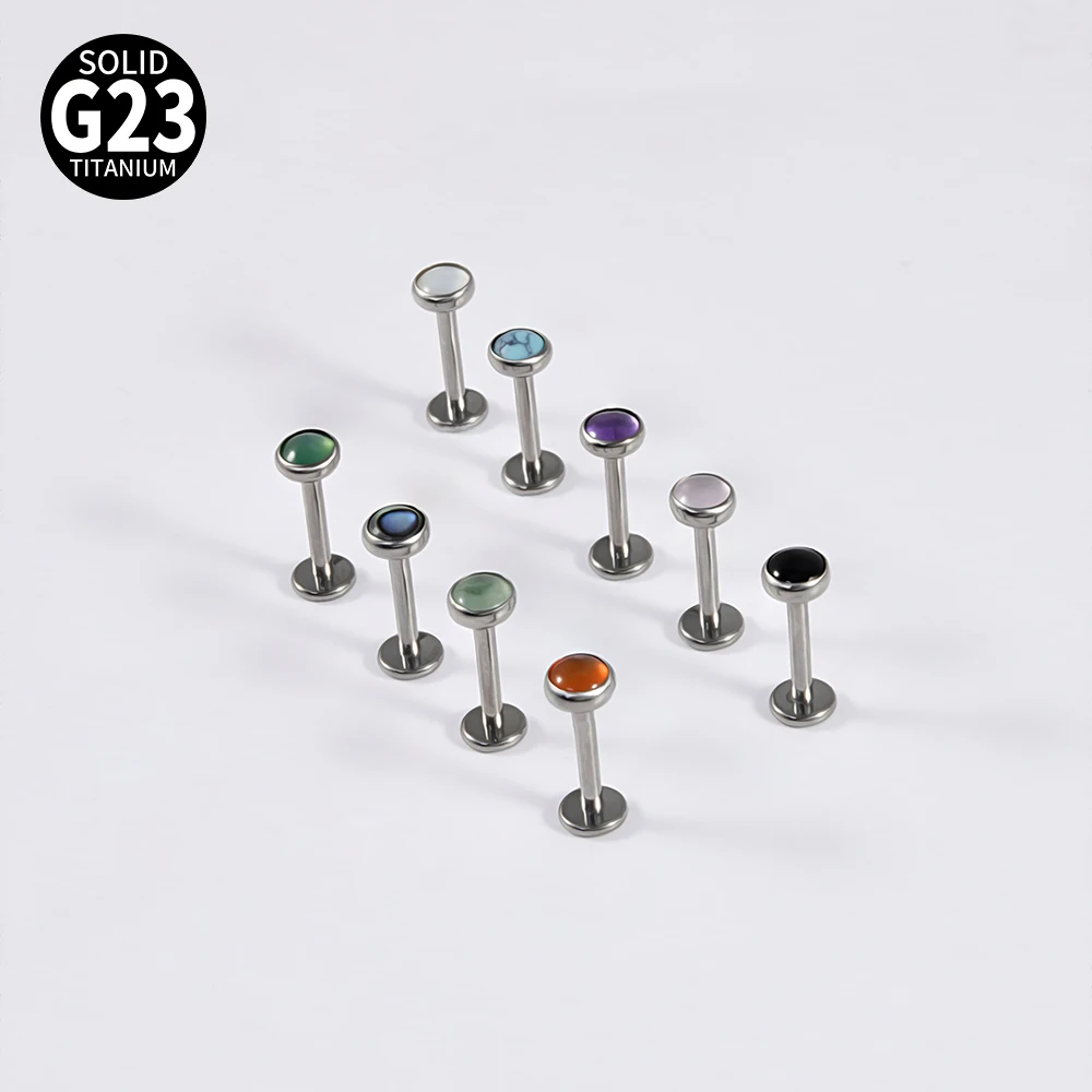 1 قطعة 16 جرام G23 التيتانيوم كريستال والحجر و قذيفة شقة الظهر Labret الشفاه مربط الأذن الزنمة الغضروف اللولب القرط هيئة ثقب المجوهرات