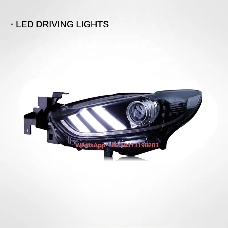 Suitable for Mazda 6 Atez 2014-2016 Modified LED Mustang Style Daytime Running Lights Bi-optical Lens Xenon Headlights