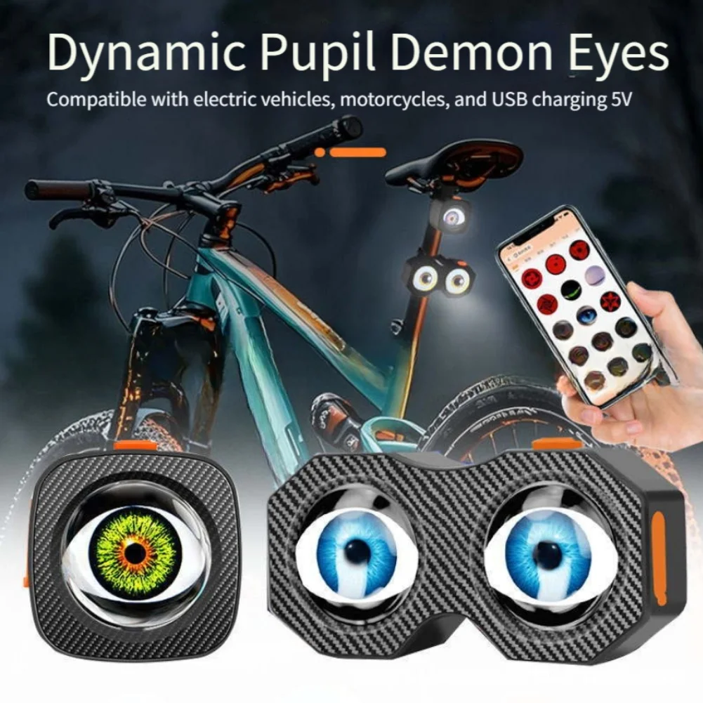 Bike Rearview Mirror Light Rechargeable Remote-Controlled For Demon Eye Tail Light Bicycles And Motorcycles Accessories