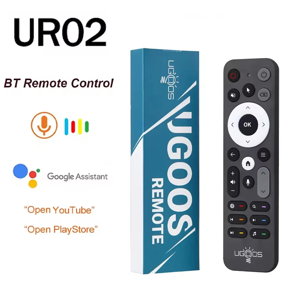 UR02 BT Voice Remote Control Air Mouse 24 keys IR learning Function TV Wireless Remote Controller With Gyro for Android TV Box