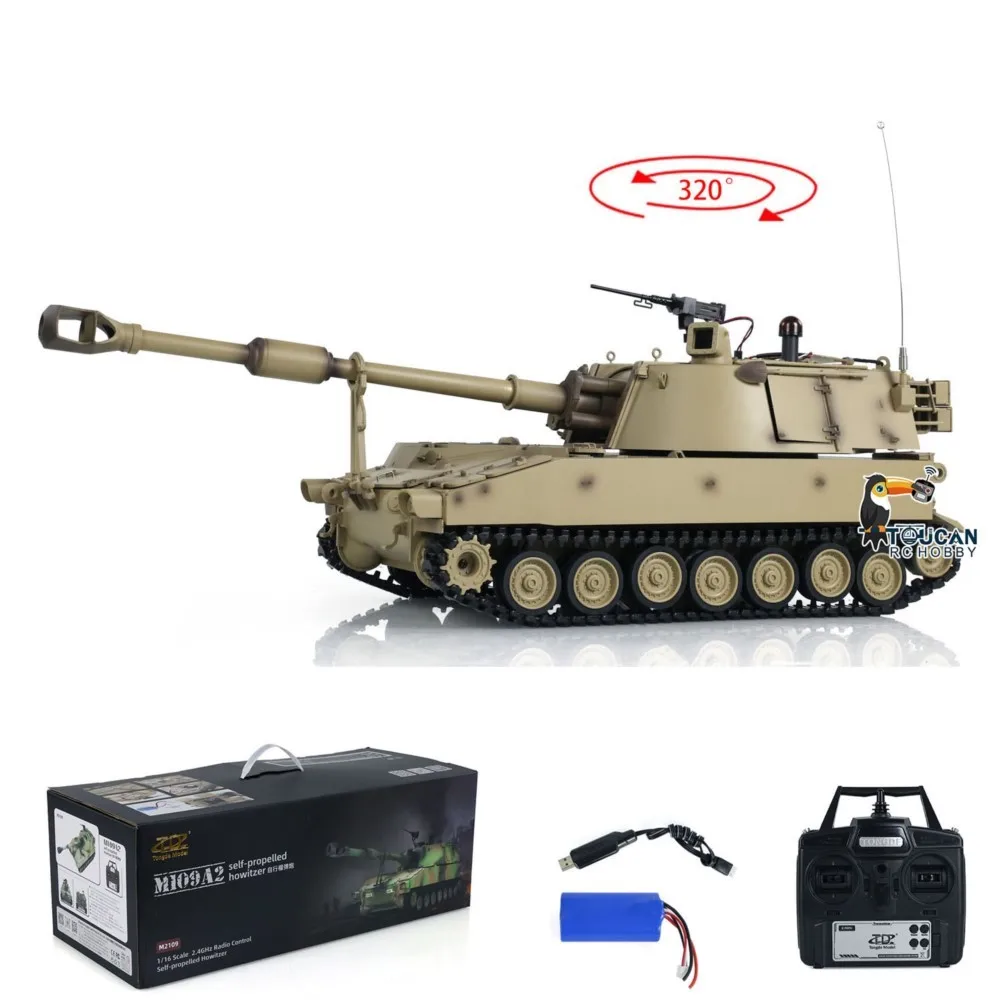 RTR 1/16 Carro Armato Da Battaglia Militare M109A2 RTR Tongde Modello Autopropulsado BB Veicolo Da Combattimento Di Infanzia Suono Leggero Fumatori Giocattolo Panzer