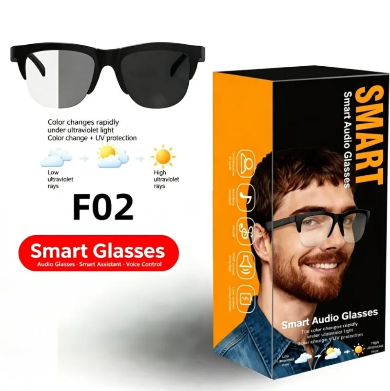 Bluetooth Smart Glasses, Music & Call Support, Polarized Smart Sunglasses with Long Battery Life for Cycling