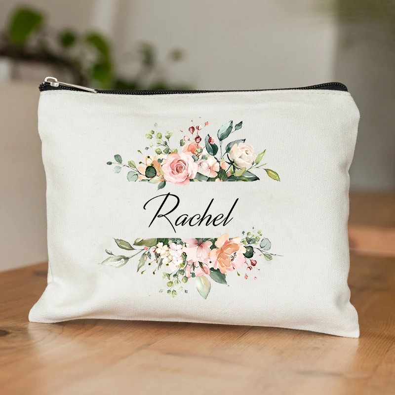 Name Custom Cosmetic Case Best Gift for Bridesmaid Teachers Wife Sister Personalized Makeup Bag Women Toiletry Bag Trend