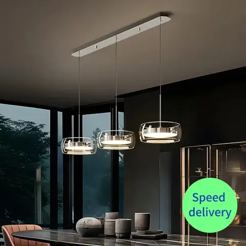 LED 현대 미니멀리스트 식탁 조명, 유리 레스토랑 펜던트 조명, 레스토랑 조명, 가정 장식, 실내 조명